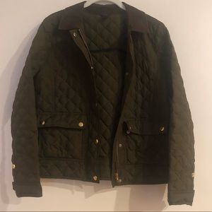 Size small Olive green J crew Quilted Jacket